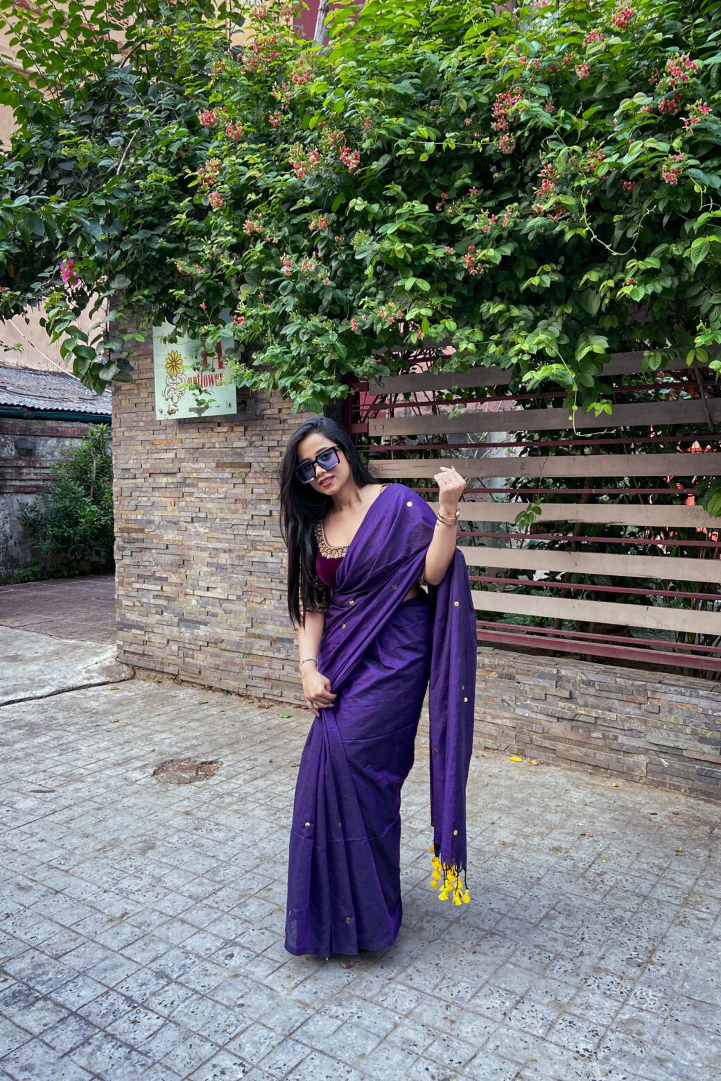 Daily-wear Cotton Sequins Saree - Image 3