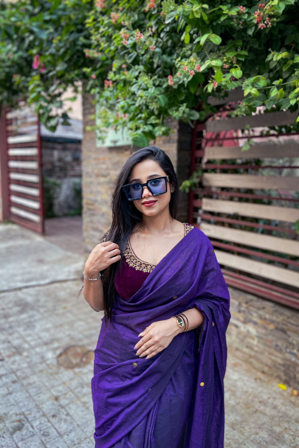 Daily-wear Cotton Sequins Saree - Image 4