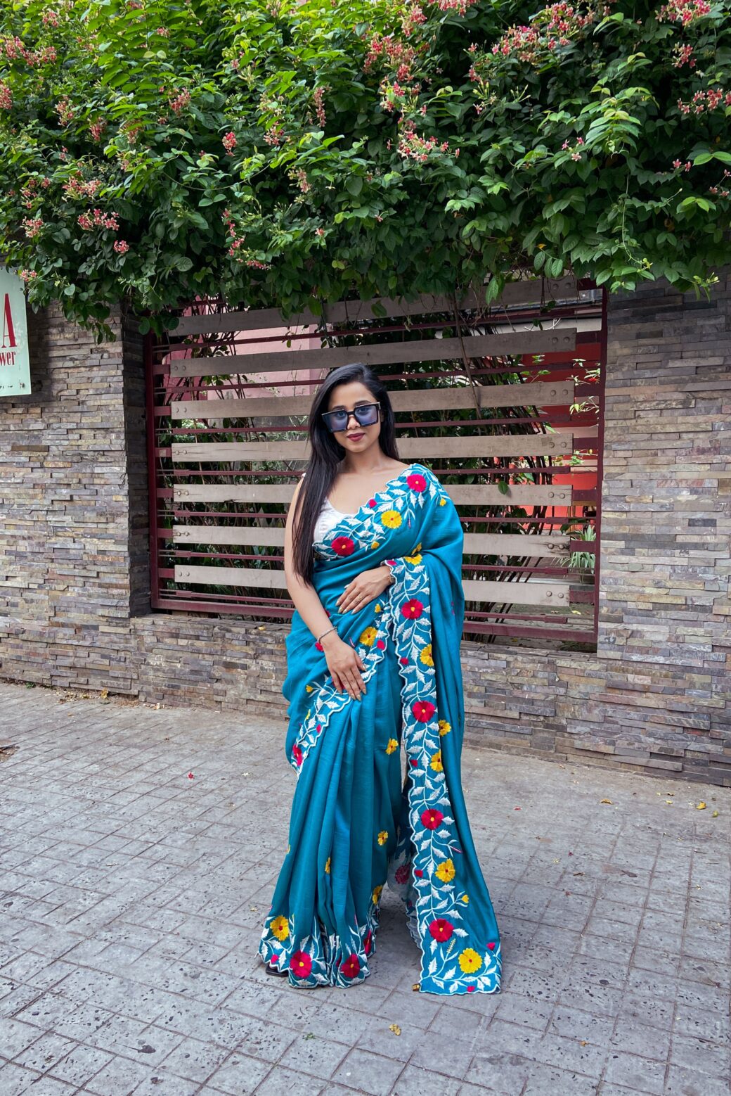 Exclusive Blooming Floral Soft Silk Saree - Image 2