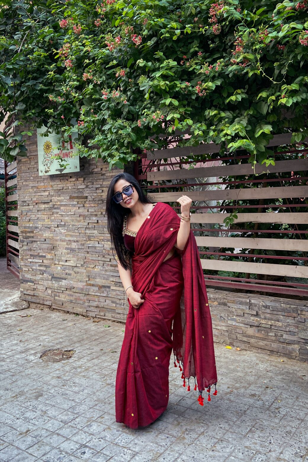 Daily-wear Cotton Sequins Saree - Image 4