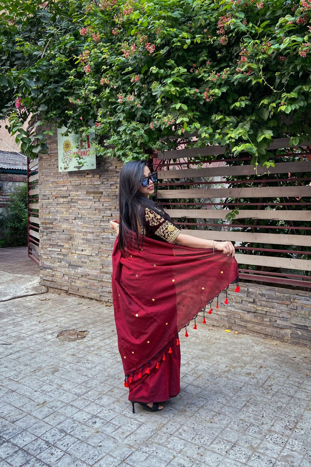 Daily-wear Cotton Sequins Saree - Image 2