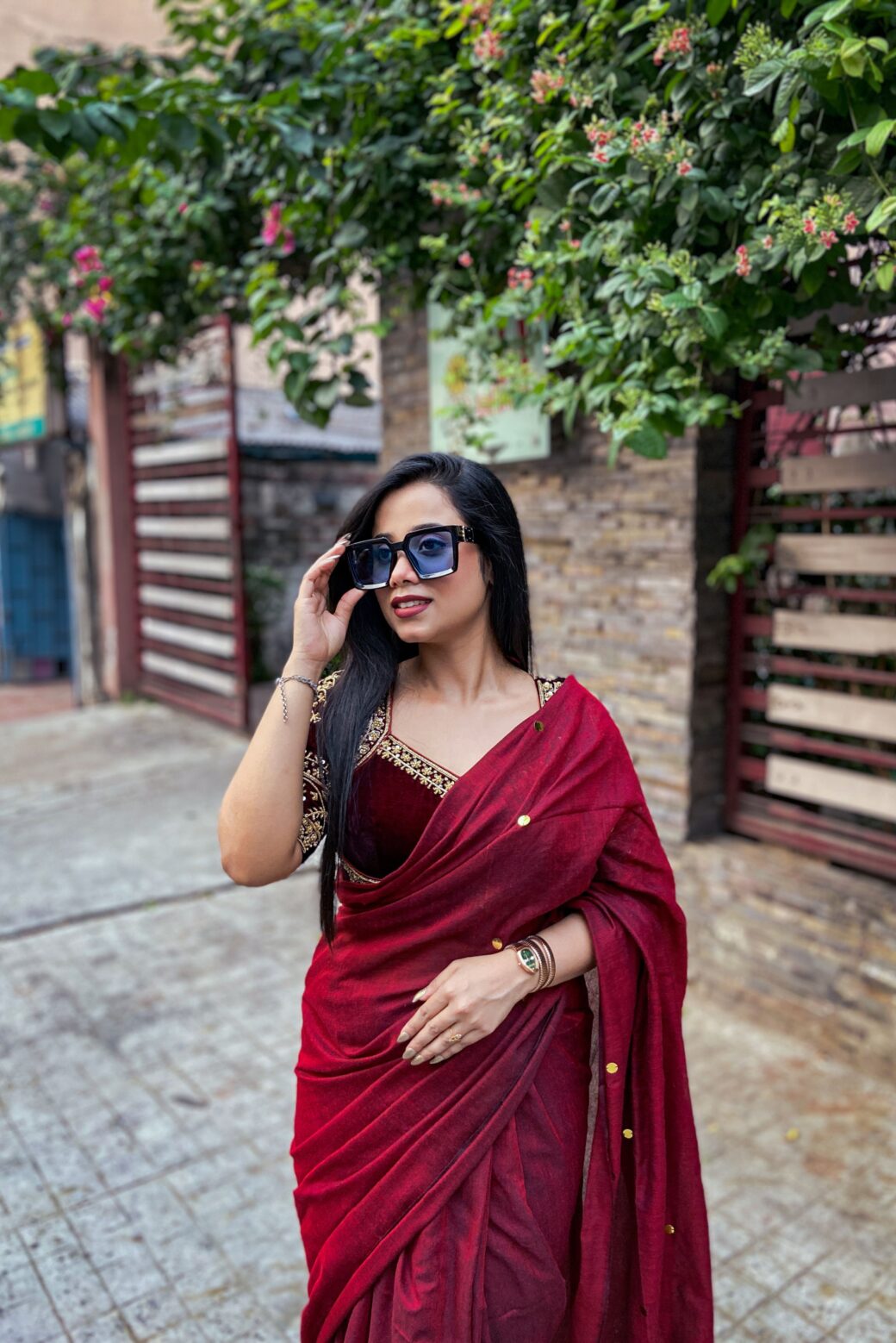 Daily-wear Cotton Sequins Saree - Image 3