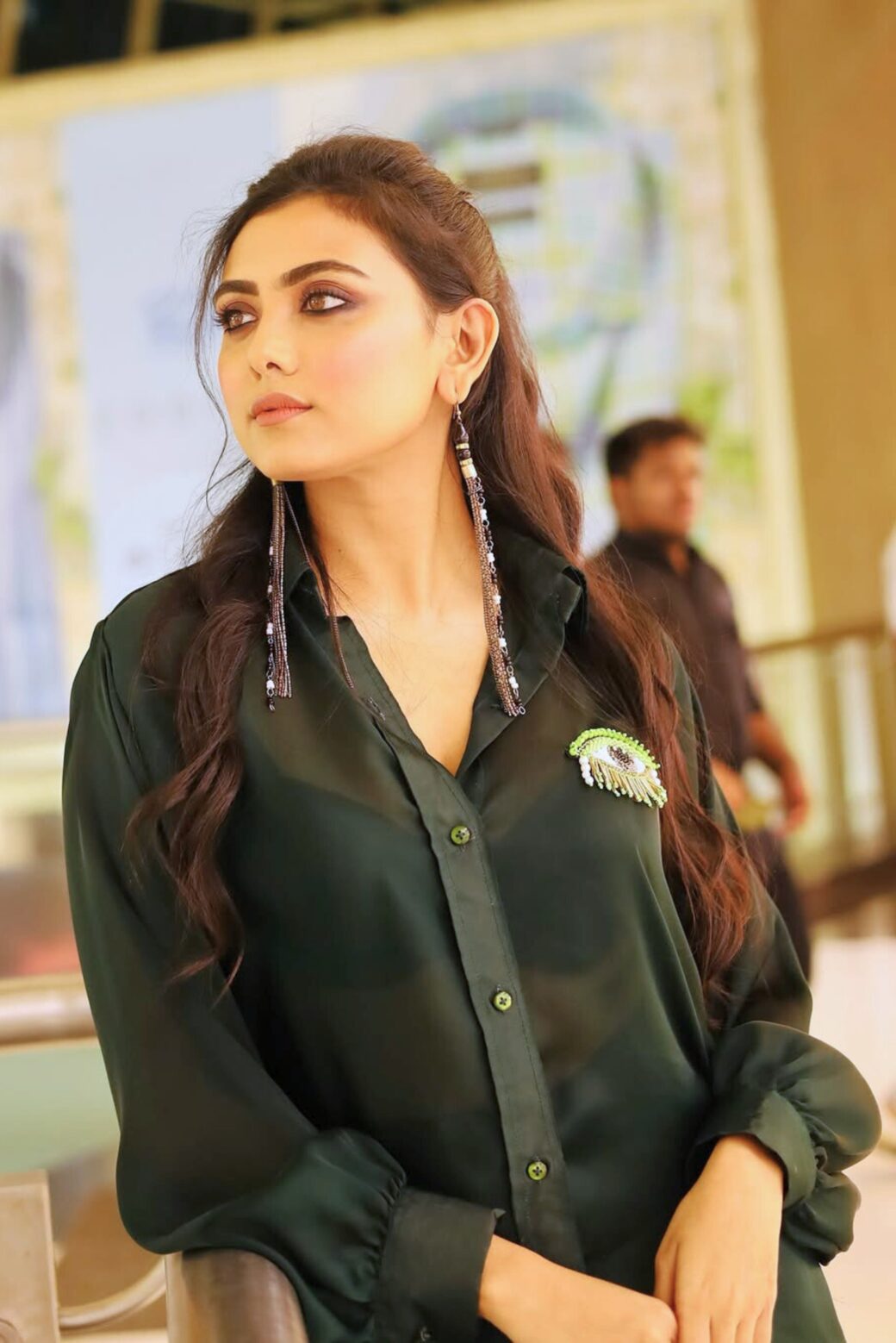 Stylish Satin Georgette Shirt with Hand Embroidered Charm - Image 4
